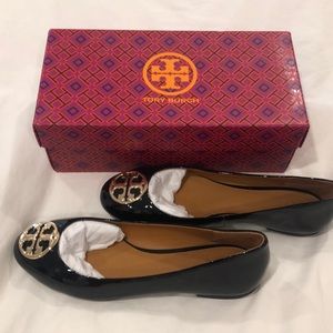 Tory Burch Chelsea Ballet Flat patent black shoes